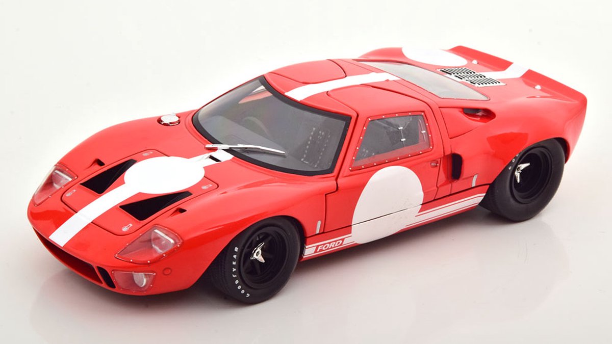 Ford GT40 MK1 (Rood) (25 cm) 1/18 Solido {Modelauto - Schaalmodel - Model auto - Miniatuurauto}